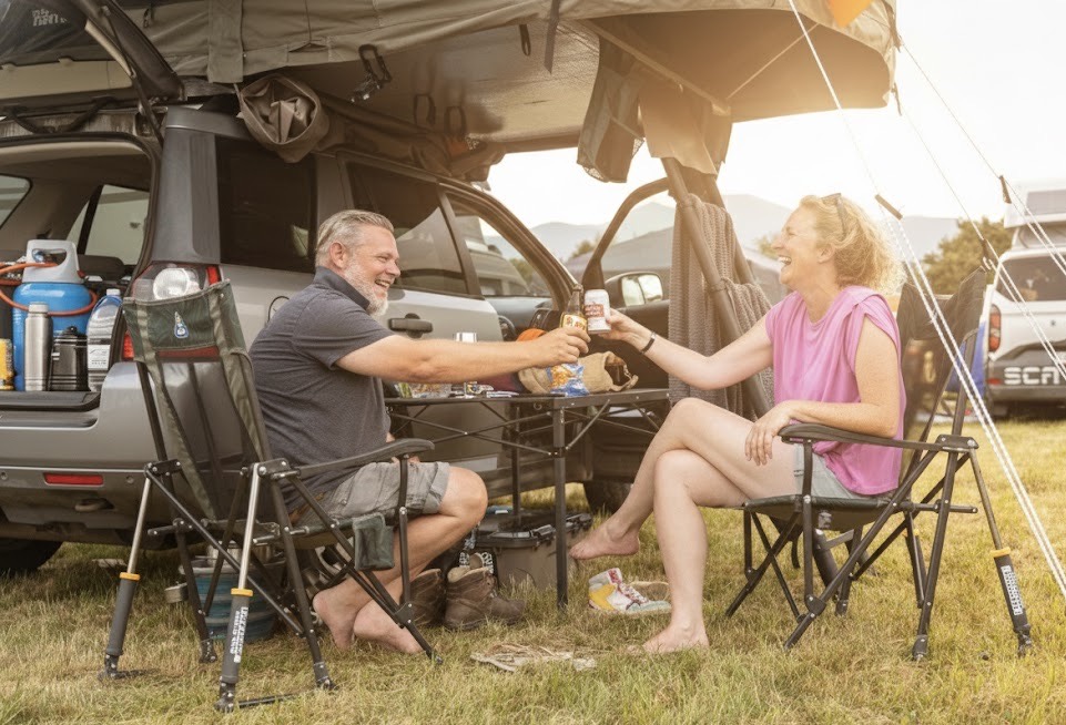 Gäste am Schitterhof Camping WEISS Spielberg – entspannte Atmosphäre beim DTM-Wochenende