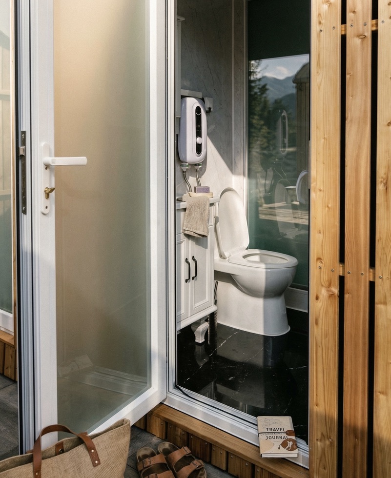 VIP-Bad Container am Schitterhof Camping WEISS – moderne Sanitäranlagen zur DTM in Spielberg