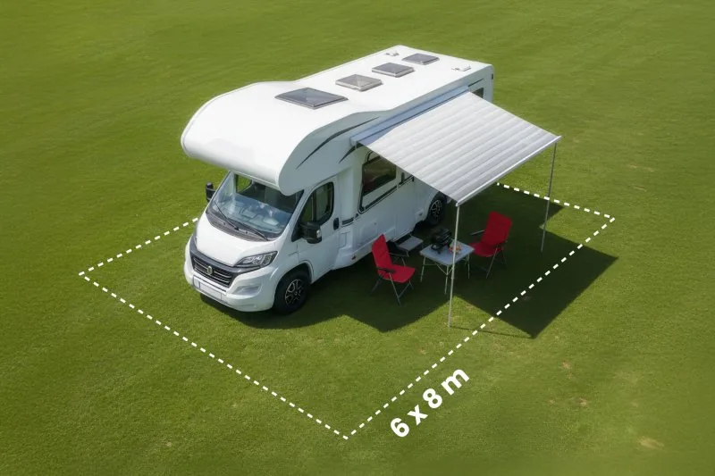 Schitterhof Camping PREMIUM Stellplatz 48 m² – Wohnmobil mit Markise, DTM-Saisonauftakt Spielberg